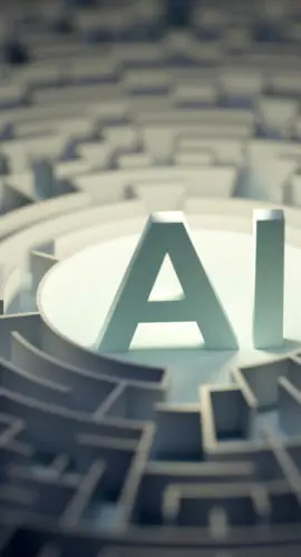 Maze and AI concept, guidance, Artificial Intelligence Maze