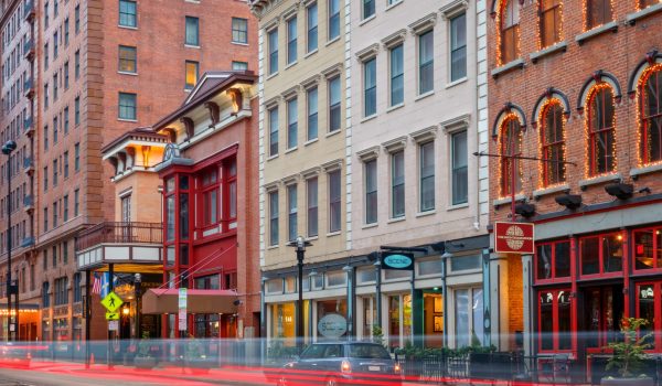 Downtown Cincinnati Ohio Colorful Pubs And Restaurants