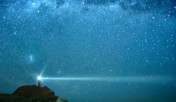 Lighthouse Under Milky Way Stars