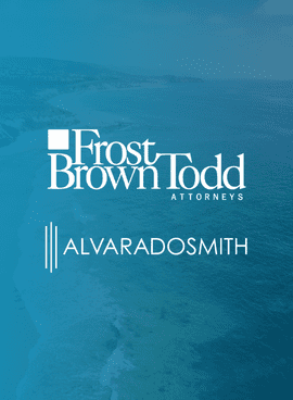 FBT Alvarado Smith lock up logo on blue background