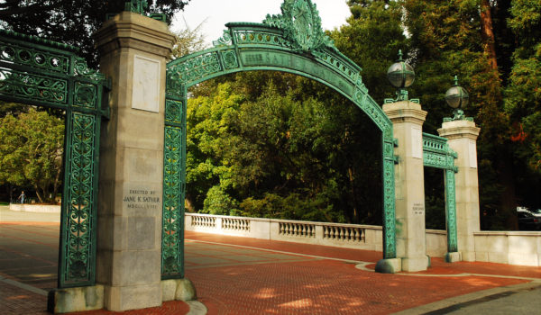 The Sather Gate is historical entrance to the University of California at Berkeley