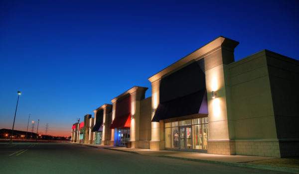 Retail Store Building Exteriors at Night