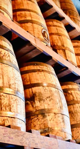 Toasted French Oak casks of Bourbon Aging