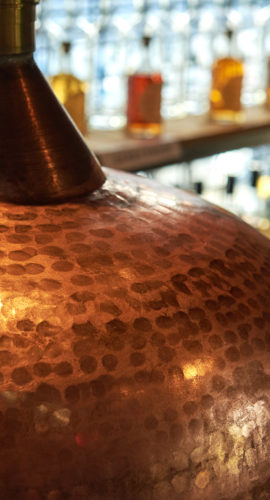 Detail Copper Whiskey vats at a distillery