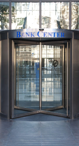 Bank center entrance