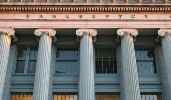 Bankruptcy Court. Dayton, Ohio. Greek Revival Architecture. The word BANKRUPTCY is visible just above the columns.