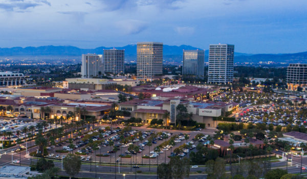 Beautiful Newport Beach in Orange County, Southern California just after sunset.