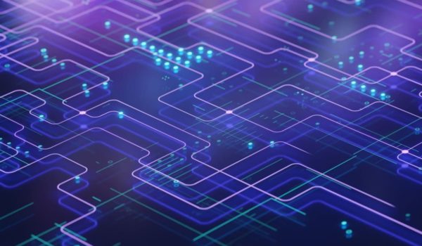 Network connection, big data visualisation. Abstract digital background. Technology backdrop.